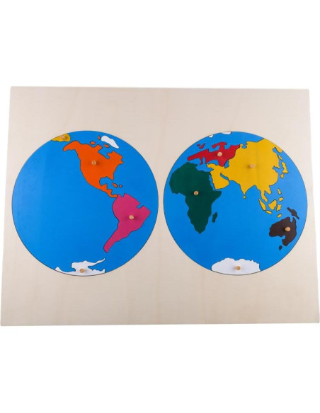 Rompecabezas de Madera Montessori Mapa del Mundo 58x47cm Rompecabezas de Madera Montessori Mapa del Mundo 58x47cm