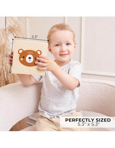 Hucha de Madera KIBAGA para Niños - 13.5 cm, Segura y Divertida