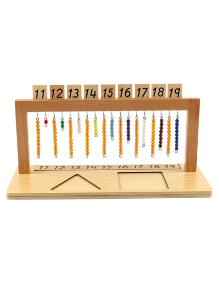 Perchero Montessori de Madera Thoth con Cuentas de Colores Perchero Montessori de Madera Thoth con Cuentas de Colores