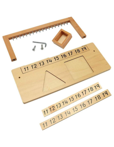 Perchero Montessori de Madera Thoth con Cuentas de Colores Perchero Montessori de Madera Thoth con Cuentas de Colores