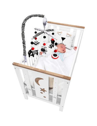 Móvil de Cuna para Bebés teytoy - Alto Contraste Blanco y Negro