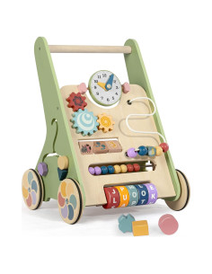 Andador de Madera LOL-FUN Verde para Bebé 6-12 Meses