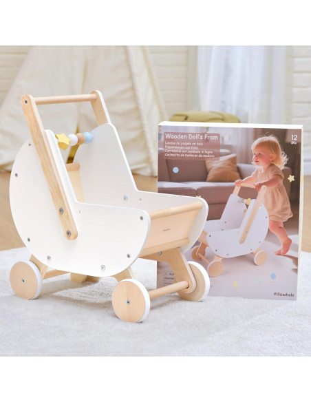 Andador de Madera Montessori Pillowhale 2 en 1 Blanco Andador de Madera Montessori Pillowhale 2 en 1 Blanco