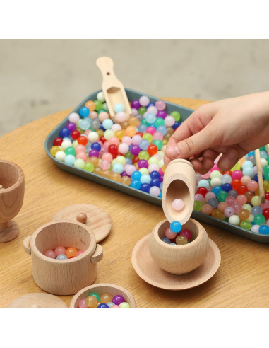 Conjunto de Cocina de Madera Blue Ginkgo - 9 Piezas Montessori