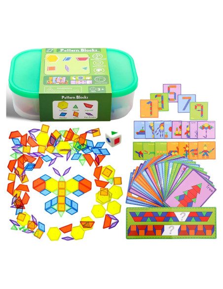 140 Bloques de Patrón Translúcidos Odoorgames para Niños 140 Bloques de Patrón Translúcidos Odoorgames para Niños