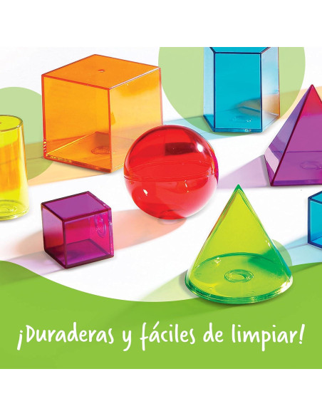 Sólidos Geométricos Transparentes Recursos de Aprendizaje 14 Piezas Sólidos Geométricos Transparentes Recursos de Aprendizaje 14 Piezas