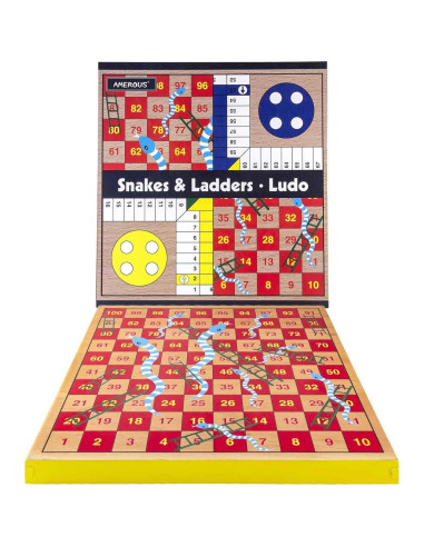 Juego de Mesa Ludo y Serpientes Escaleras AMEROUS 30.5 cm