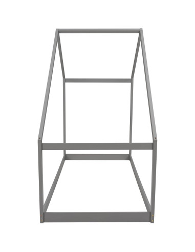 Cama Montessori Twin Bellemave de Madera con Techo Gris