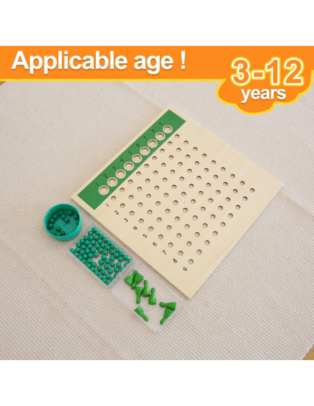 Tablero de División Montessori Outlet 25x25 cm para Niños 3-12 Años Tablero de División Montessori Outlet 25x25 cm para Niños 3-12 Años