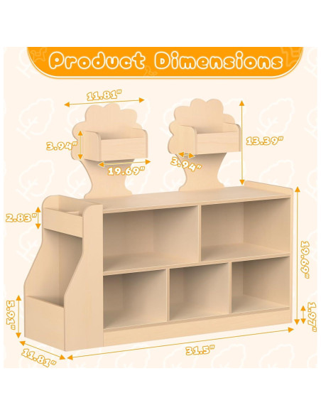 Estante Montessori Acenova 10 Compartimentos Madera 84cm Estante Montessori Acenova 10 Compartimentos Madera 84cm