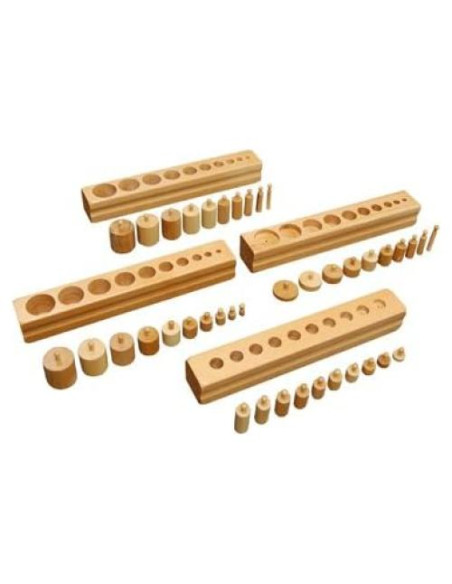 Bloques Cilíndricos Montessori Kid Advance 4 Piezas Bloques Cilíndricos Montessori Kid Advance 4 Piezas