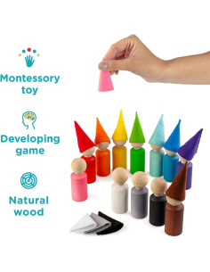 Muñecos de Madera Ulanik Montessori - 12 Gnomos 6 cm 2