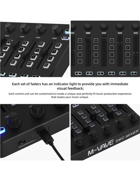 Controlador MIDI Inalámbrico M-VAVE 25 Teclas Bluetooth Negro Controlador MIDI Inalámbrico M-VAVE 25 Teclas Bluetooth Negro