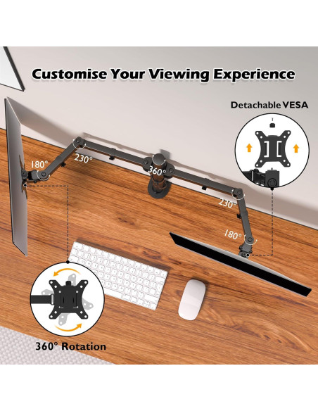 Soporte Doble para Monitor BONTEC MDM002L 13-32" Ajustable Soporte Doble para Monitor BONTEC MDM002L 13-32" Ajustable