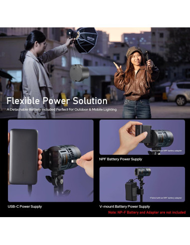 Luz LED Bi-Color Godox RS60Bi 2800-6500K 11 Efectos