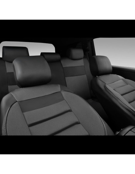 Fundas de Asiento de Coche CAR PASS zt-0010PU Gris Carbón Fundas de Asiento de Coche CAR PASS zt-0010PU Gris Carbón