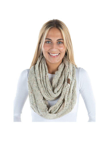 Bufanda Infinity de Punto de Cable Funky Junque - Mujer - Avena Confetti