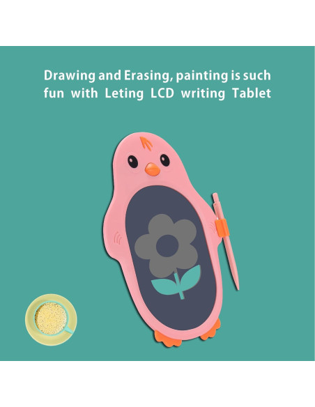 Tablero de Escritura LCD LETING Rosa con Plantillas y Estilógrafos Tablero de Escritura LCD LETING Rosa con Plantillas y Estilógrafos