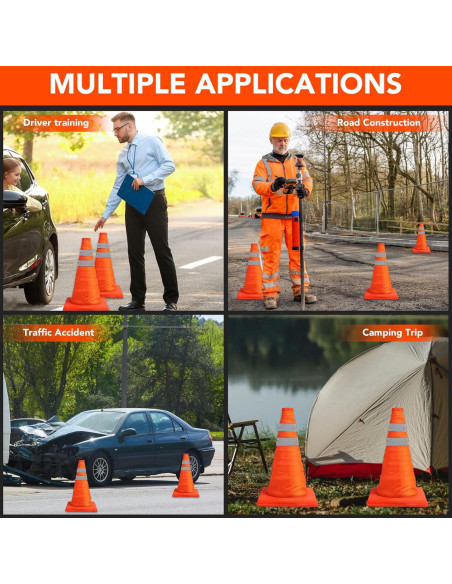 Conos de Seguridad Plegables TENKAIWICK 18" Naranjas - 3 Piezas Conos de Seguridad Plegables TENKAIWICK 18" Naranjas - 3 Piezas