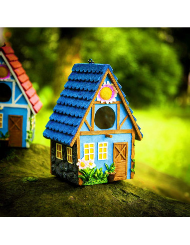 Casa de Pájaro Colgante Azul ZLSZTMI 20.32cm para Jardín