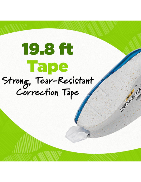 Cinta Correctora BIC Ecolutions Wite-Out, Paquete de 10, 6.04m Cinta Correctora BIC Ecolutions Wite-Out, Paquete de 10, 6.04m