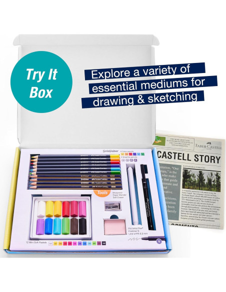 Set de Arte Faber-Castell Try It Box 26 Piezas para Dibujar Set de Arte Faber-Castell Try It Box 26 Piezas para Dibujar