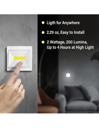 Luz de Interruptor LED Dream Master, 200 Lúmenes, Batería AAA