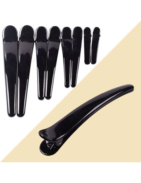 Clip de Pelo Profesional Fodattm 12 Piezas Antideslizante Negro Clip de Pelo Profesional Fodattm 12 Piezas Antideslizante Negro