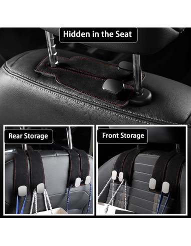 Ganchos de Coche Z-oneMart para Reposacabezas - 2 Piezas Negro