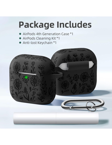 Funda Protectora de Silicona DaQin para AirPods 4 - Negro Funda Protectora de Silicona DaQin para AirPods 4 - Negro