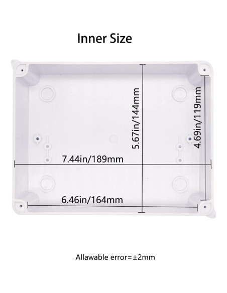 Caja de Conexiones IP65 Zulkit 20.1x15.5x7.6 cm ABS Blanca Caja de Conexiones IP65 Zulkit 20.1x15.5x7.6 cm ABS Blanca