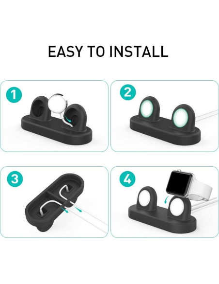 Soporte de Carga Doble Delidigi para Apple Watch 38-49mm Soporte de Carga Doble Delidigi para Apple Watch 38-49mm