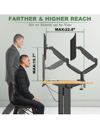Soporte Doble Monitor UPGRAVITY 22-35" Ajustable VESA