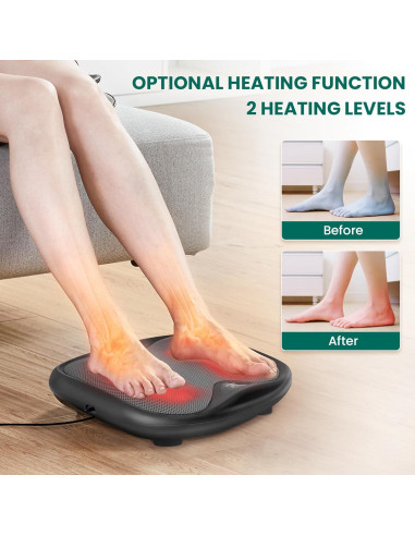 Masajeador de pies Snailax SL-593 con calor y 18 rodillos