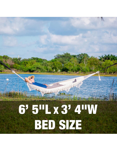 Hamaca Bliss Hammocks BH-400WFRCA 1.95m con flecos marrón