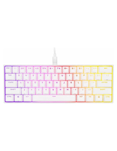 Teclado Mecánico Corsair K65 RGB MINI 60% Blanco - Cherry MX Speed