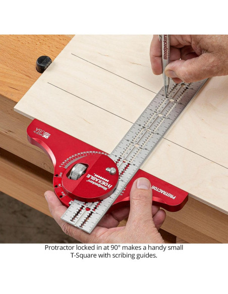 Sistema Cuadrado inDexable Woodpeckers 457 mm con Transportador Sistema Cuadrado inDexable Woodpeckers 457 mm con Transportador