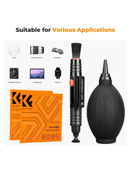 Kit de Limpieza de Cámara K&F Concept 4 en 1 para Lentes DSLR Kit de Limpieza de Cámara K&F Concept 4 en 1 para Lentes DSLR