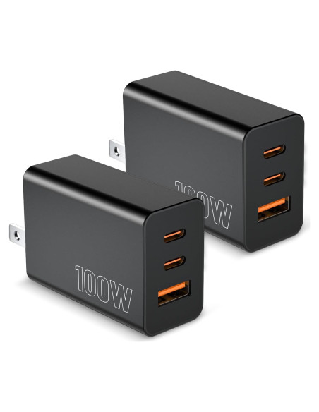 Cargador de pared USB C 3 puertos 100W marca chcelas Cargador de pared USB C 3 puertos 100W marca chcelas