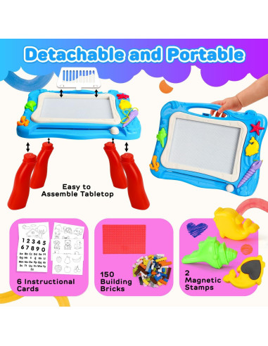 Pizarra Magnética TOY Life para Niños - Doodle y Bloques