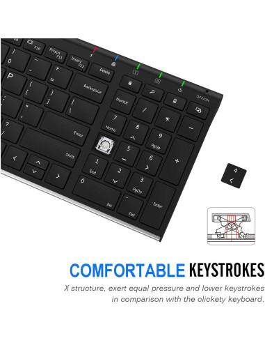 Teclado Inalámbrico Arteck Ultra Delgado con Teclado Numérico