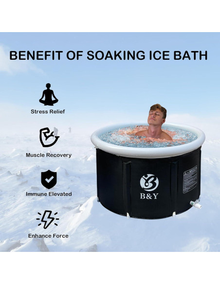 Bañera de Hielo B&Y Plegable 90L Portátil Negro Bañera de Hielo B&Y Plegable 90L Portátil Negro