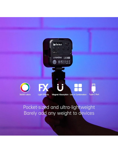 Luz de Video LED Godox LED6Bi Bi-color 3200K-6500K Recargable