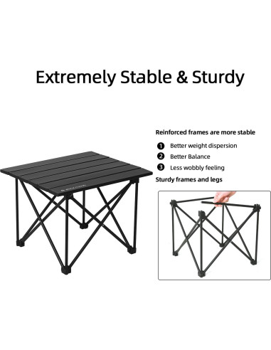Mesa de Camping ROCK CLOUD Plegable Aluminio 0.91 kg