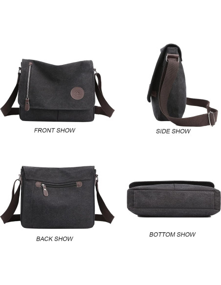 Bolsa Mensajera Lona Unisex Xr1231 33.78 cm Vintage Bolsa Mensajera Lona Unisex Xr1231 33.78 cm Vintage
