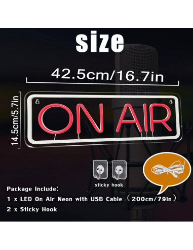 Cartel Neon On Air BK-Neon Life 42.5x14.5 cm LED