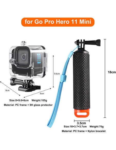 Caja Estanca BO&DQQ para GoPro Hero 11 Mini 60M Negra Caja Estanca BO&DQQ para GoPro Hero 11 Mini 60M Negra