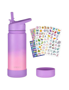 Botella de Agua Aislada Mininoo 473ml Niños Púrpura/Rosa