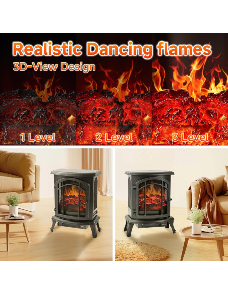 Estufa Chimenea Eléctrica FLAME&SHADE 24" Infrarrojos LED Estufa Chimenea Eléctrica FLAME&SHADE 24" Infrarrojos LED