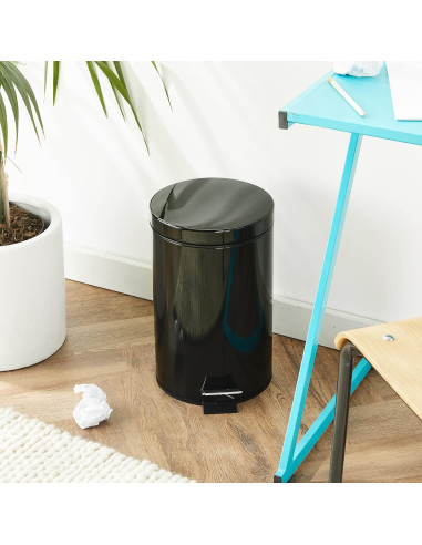 Basurero de Pedal Honey-Can-Do 12L Acero Negro